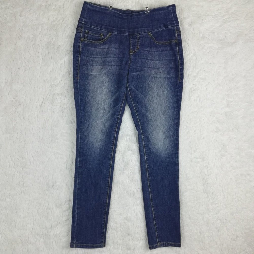 Jag Womens Jeans High Rise‎ Skinny Denim Blue Stone Wash Pull On Petite 2P